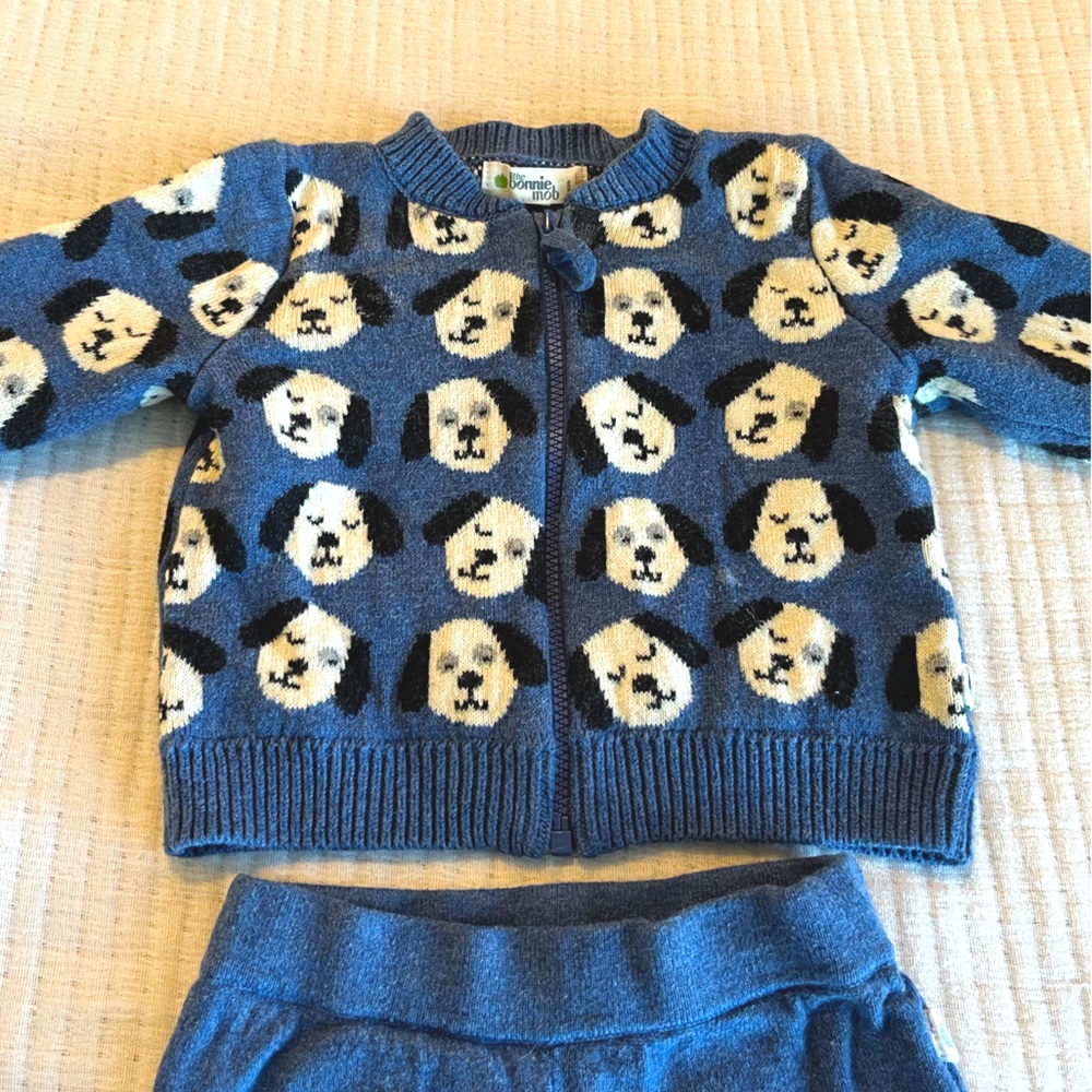 The Bonnie Mob puppy dog sweater set 6 - 12 months